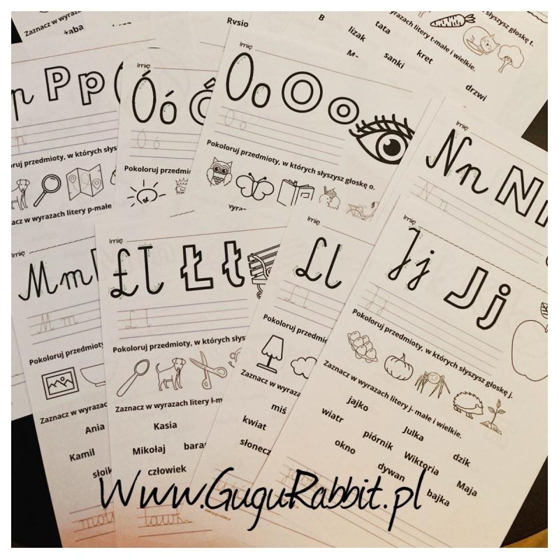 alfabet karty pracy do druku