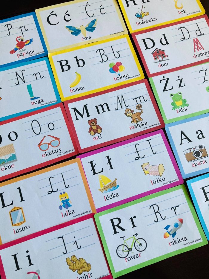 Karty demonstracyjne alfabet