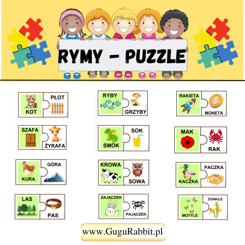 Rymy - puzzle / do druku